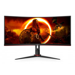 34.0- AOC VA LED CU34G2XP/BK Curved Black (1ms, 4000:1, 21:9, 300cd, 3440x1440, 178°/178°, 2 x HDMI2.0, 2 x DisplayPort, USB-C (Data), Refresh Rate 180Hz, Curvature 1800R, USB Hub: USB3.0 x 4, Height Adjustment, Audio Line-out, VESA)